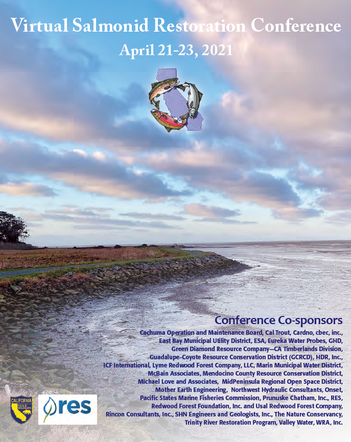 Cover of the 2021 conference agenda packet. The background is a photo of pink and blue clouds at sunset.