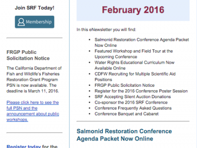 microscopisch Productie bellen February 2016 eNewsletter Highlights | Salmonid Restoration Federation