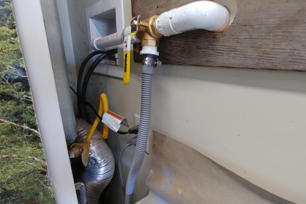 Connection from washing machine to greywater system