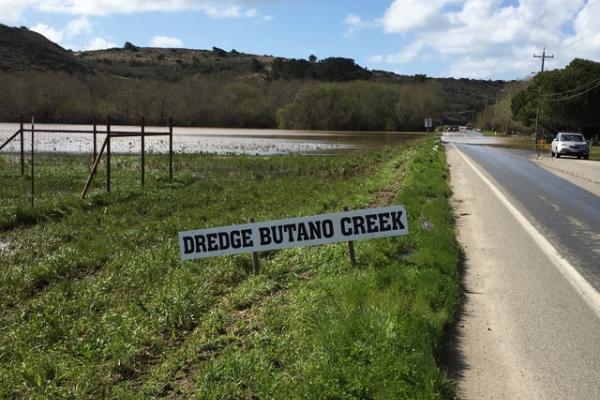 Butano Creek flooding Pescadero Creek Road