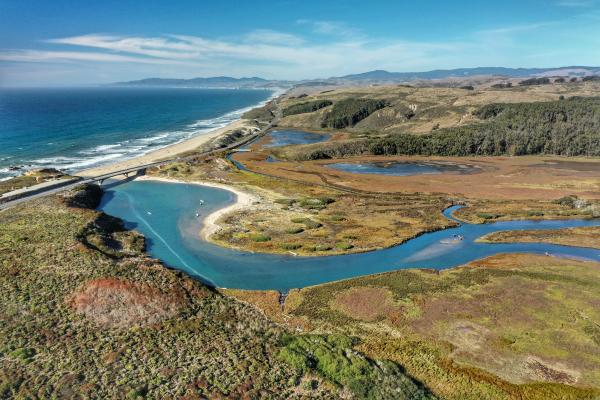 A bird's eye view of Pescadero Lagoon